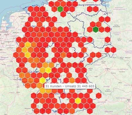 Hexagon cluster for aggregations